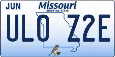 MO license plate UL0Z2E