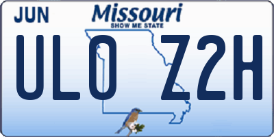 MO license plate UL0Z2H