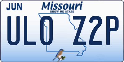 MO license plate UL0Z2P