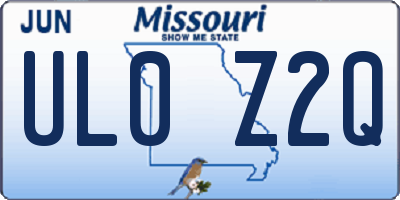 MO license plate UL0Z2Q