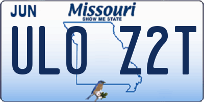 MO license plate UL0Z2T
