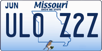 MO license plate UL0Z2Z