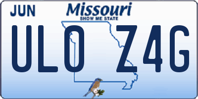 MO license plate UL0Z4G