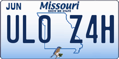 MO license plate UL0Z4H