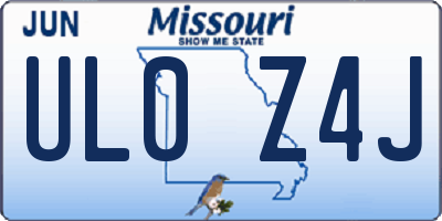 MO license plate UL0Z4J