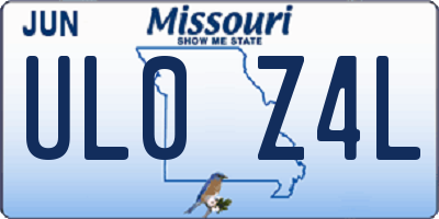MO license plate UL0Z4L