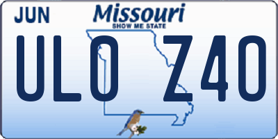 MO license plate UL0Z4O