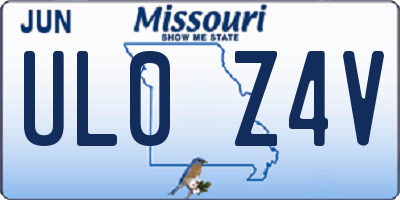 MO license plate UL0Z4V