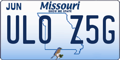 MO license plate UL0Z5G