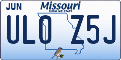 MO license plate UL0Z5J
