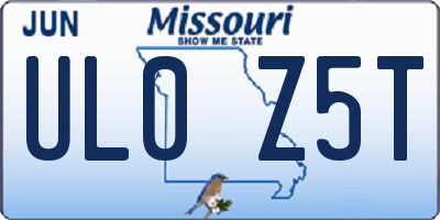 MO license plate UL0Z5T