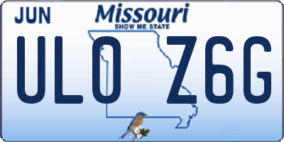 MO license plate UL0Z6G