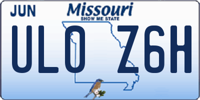 MO license plate UL0Z6H