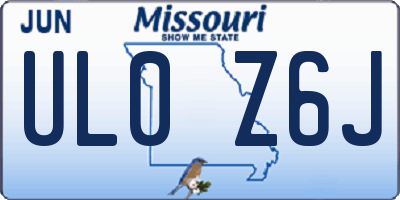 MO license plate UL0Z6J