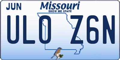 MO license plate UL0Z6N