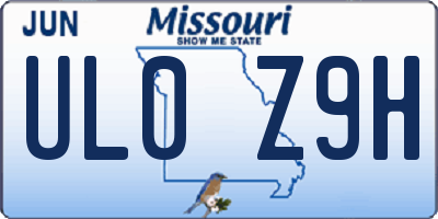 MO license plate UL0Z9H