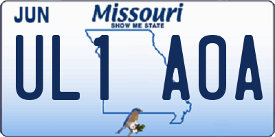MO license plate UL1A0A