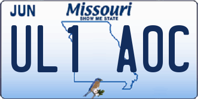 MO license plate UL1A0C