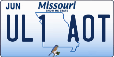 MO license plate UL1A0T