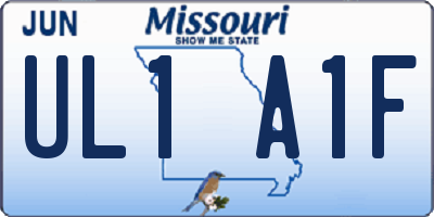MO license plate UL1A1F