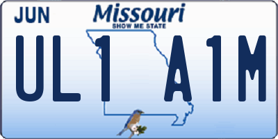 MO license plate UL1A1M