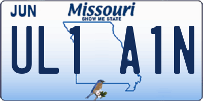 MO license plate UL1A1N