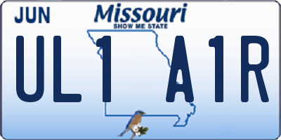 MO license plate UL1A1R