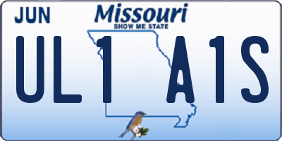 MO license plate UL1A1S