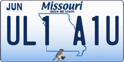 MO license plate UL1A1U