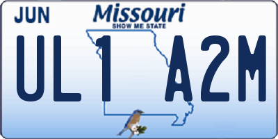 MO license plate UL1A2M