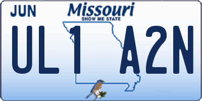 MO license plate UL1A2N