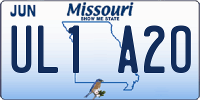 MO license plate UL1A2O