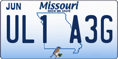 MO license plate UL1A3G