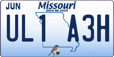 MO license plate UL1A3H