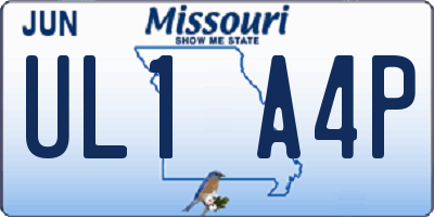 MO license plate UL1A4P