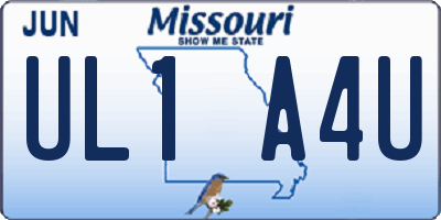 MO license plate UL1A4U