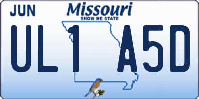 MO license plate UL1A5D