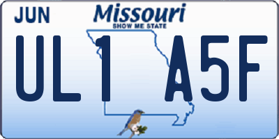 MO license plate UL1A5F