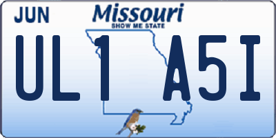 MO license plate UL1A5I