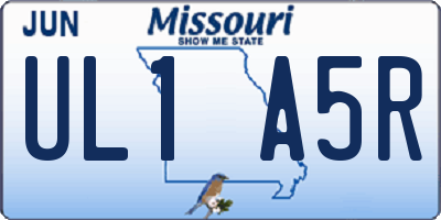 MO license plate UL1A5R