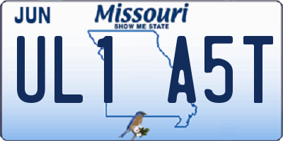 MO license plate UL1A5T