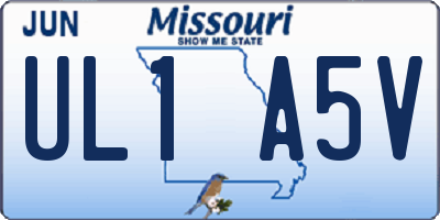 MO license plate UL1A5V