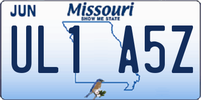 MO license plate UL1A5Z