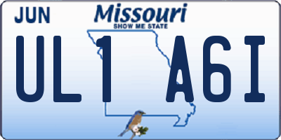MO license plate UL1A6I