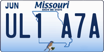 MO license plate UL1A7A