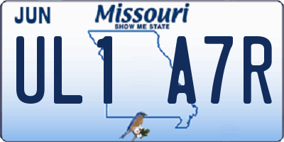 MO license plate UL1A7R