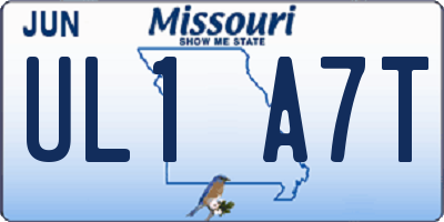 MO license plate UL1A7T