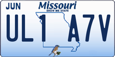 MO license plate UL1A7V