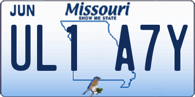 MO license plate UL1A7Y