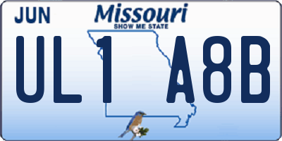 MO license plate UL1A8B